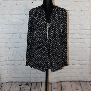 Michael Kors Black ½ Zip Blouse